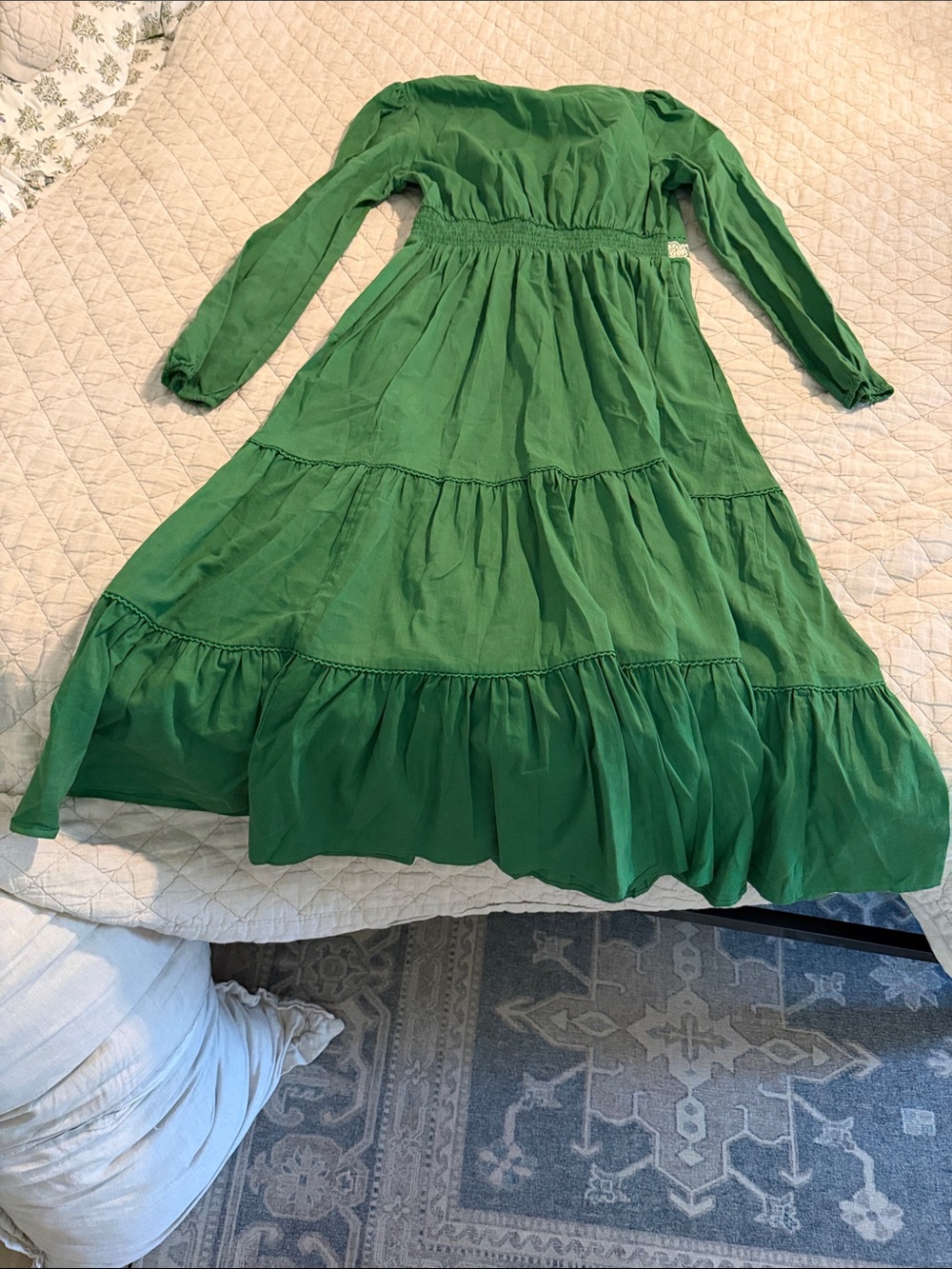 Boden Women’s Green Embroidered Long-Sleeve Dress - Picture 4 of 4